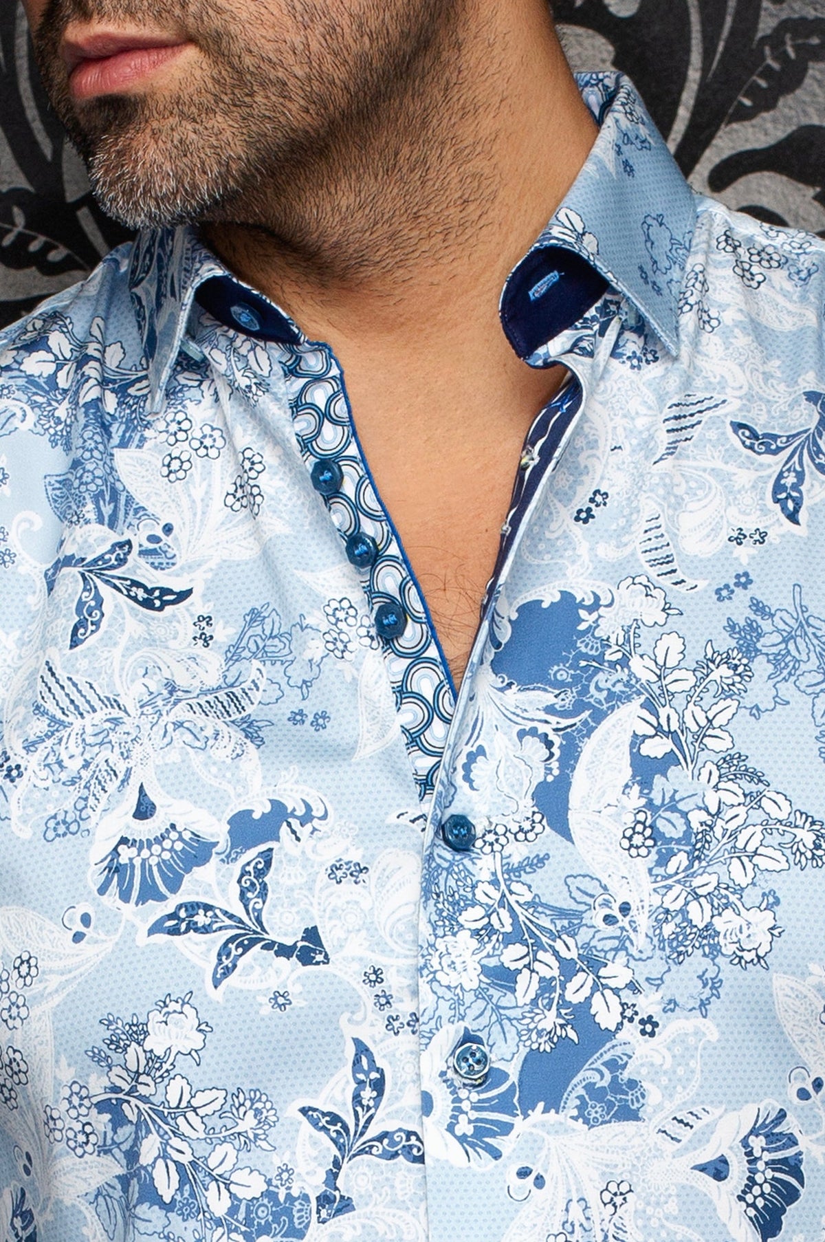 Chemise manches longues en coton extensible pour homme par Au Noir | JAIPUR Bleu Pâle | Boutique Vvög, inventaire complet de la marque Au Noir
