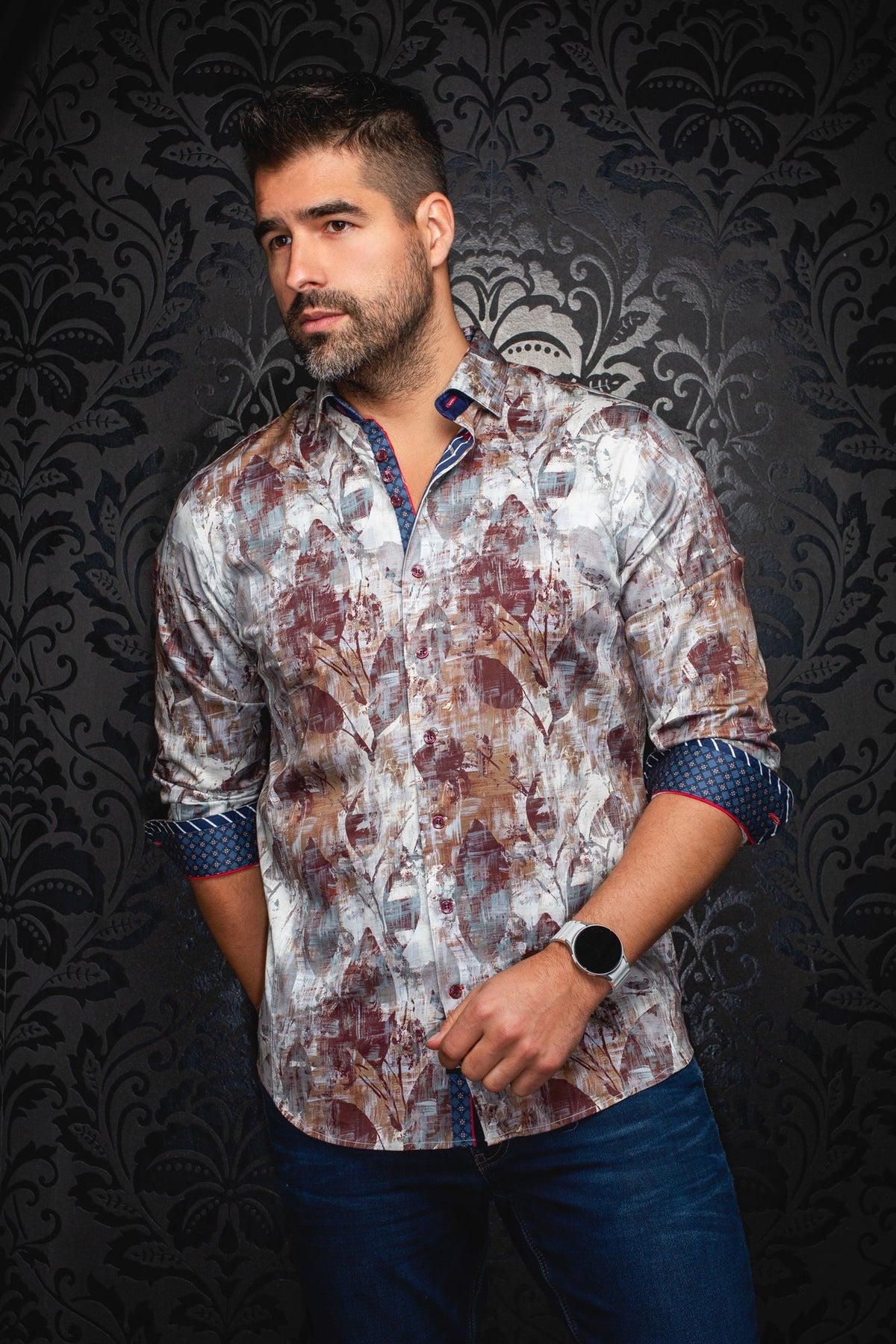 Chemise manches longues pour homme par Au Noir | JASPER Tabac | Boutique Vvög, inventaire complet de la marque Au Noir