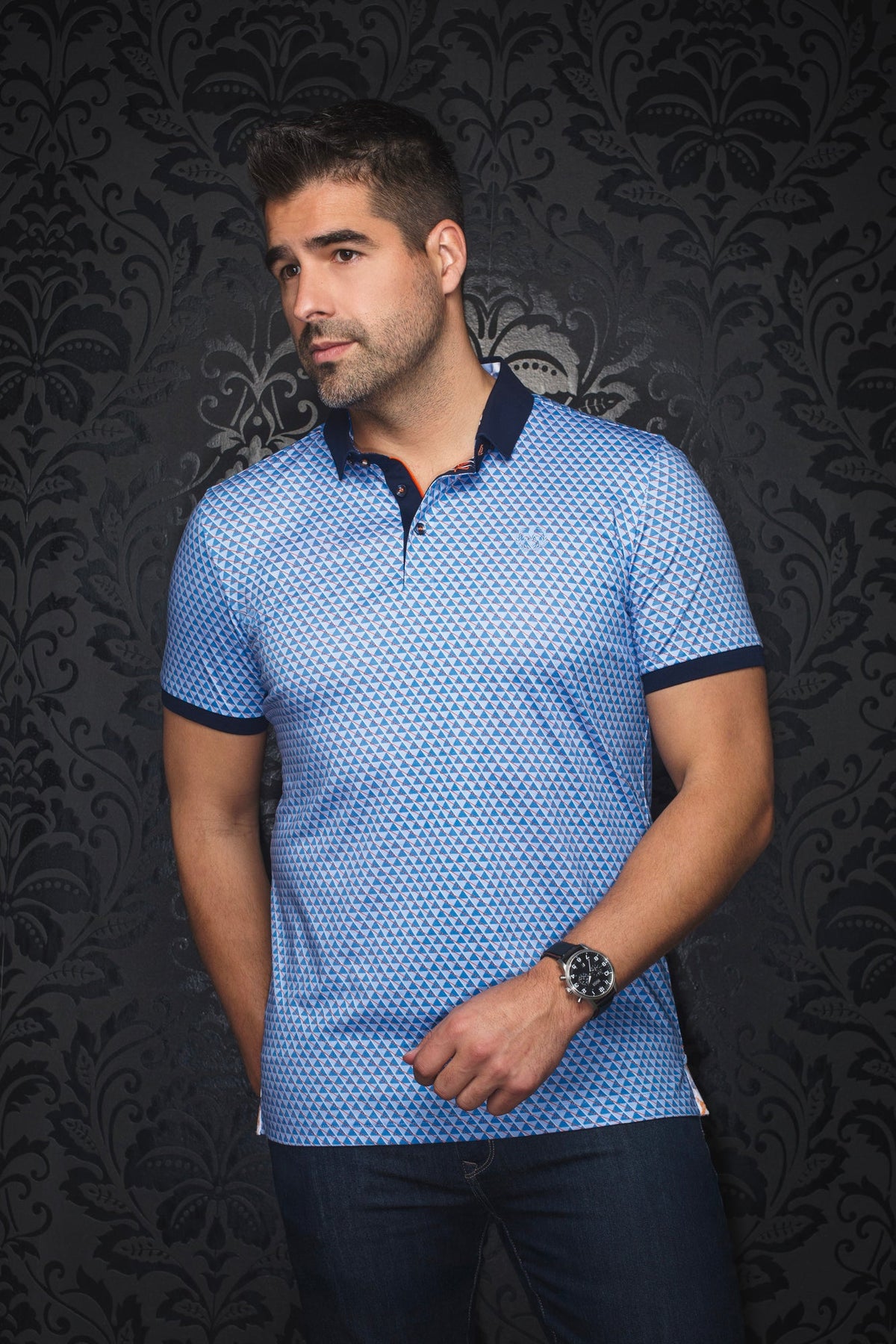 Polo pour homme par Au Noir | JED Bleu Clair | Boutique Vvög, inventaire complet de la marque Au Noir