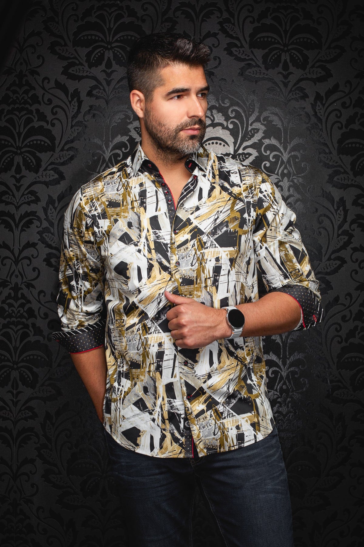 Chemise manches longues pour homme par Au Noir | JETFIRE Noir Or | Boutique Vvög, inventaire complet de la marque Au Noir