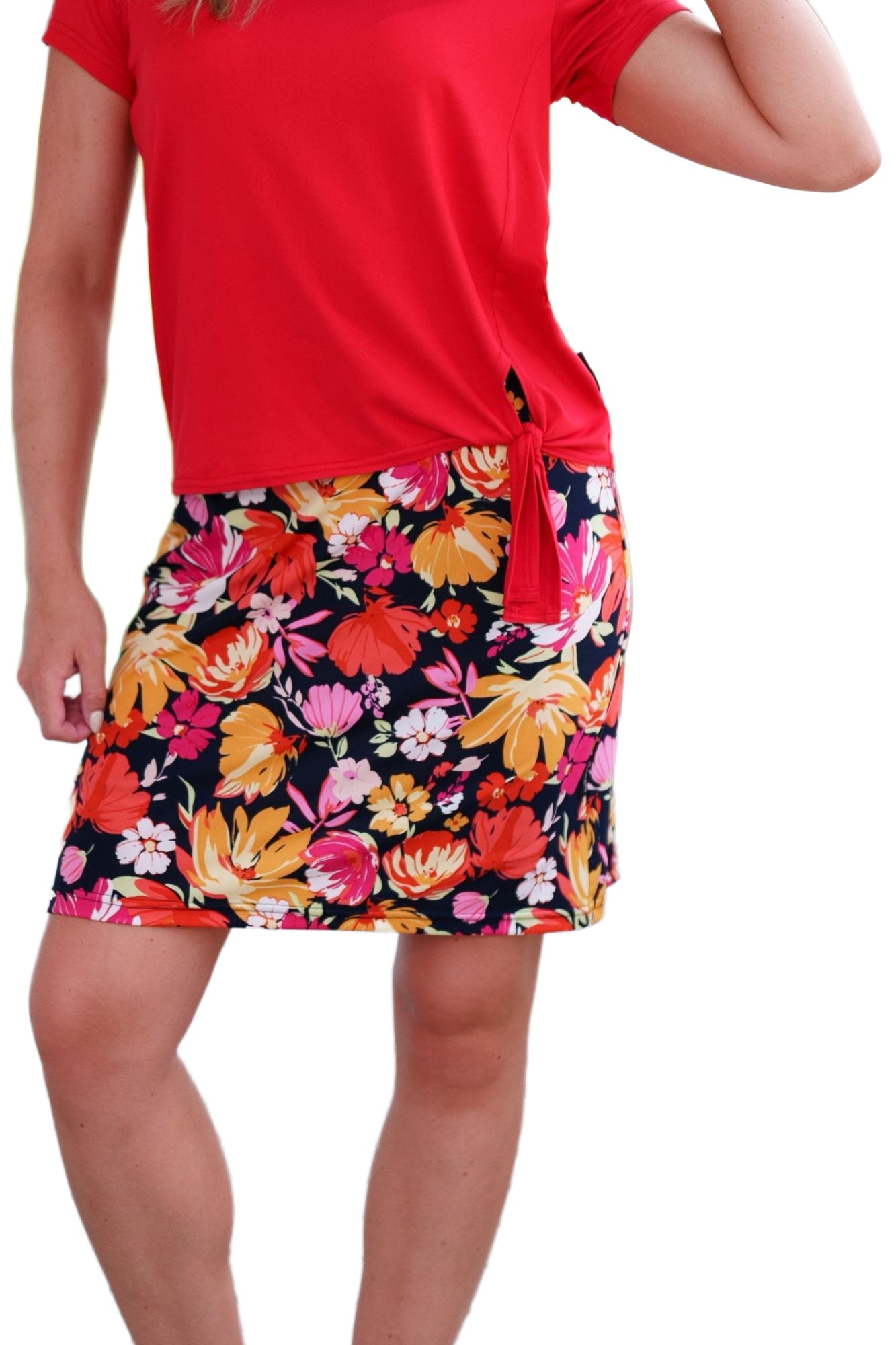 Jupe-Cuissard pour femme par Rien ne se perd, tout se crée | Cocktail Rouge Orangé | Boutique Vvög, vêtements mode pour homme et femme