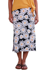 Jupe 7/8 pour femme par Rien ne se perd, tout se crée | Fiesta Marguerites Blanc | Boutique Vvög, vêtements mode pour homme et femme