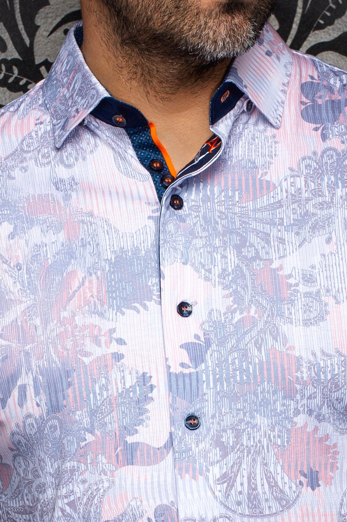 Chemise manches longues en Knit extensible pour homme par Au Noir | KALIMANTAN Blanc Pêche | Boutique Vvög, inventaire complet de la marque Au Noir