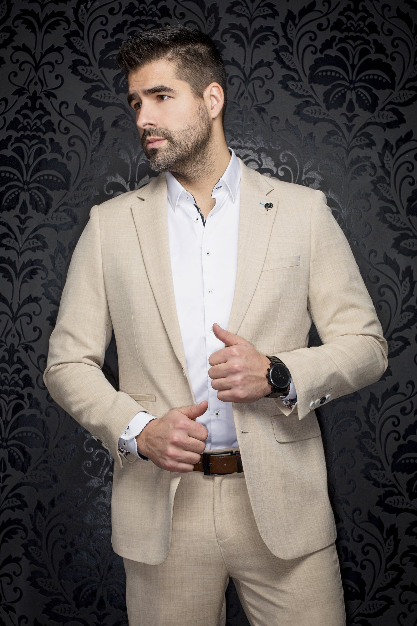 Veston pour homme par Au Noir | LANCASTER Beige | Boutique Vvög, inventaire complet de la marque Au Noir