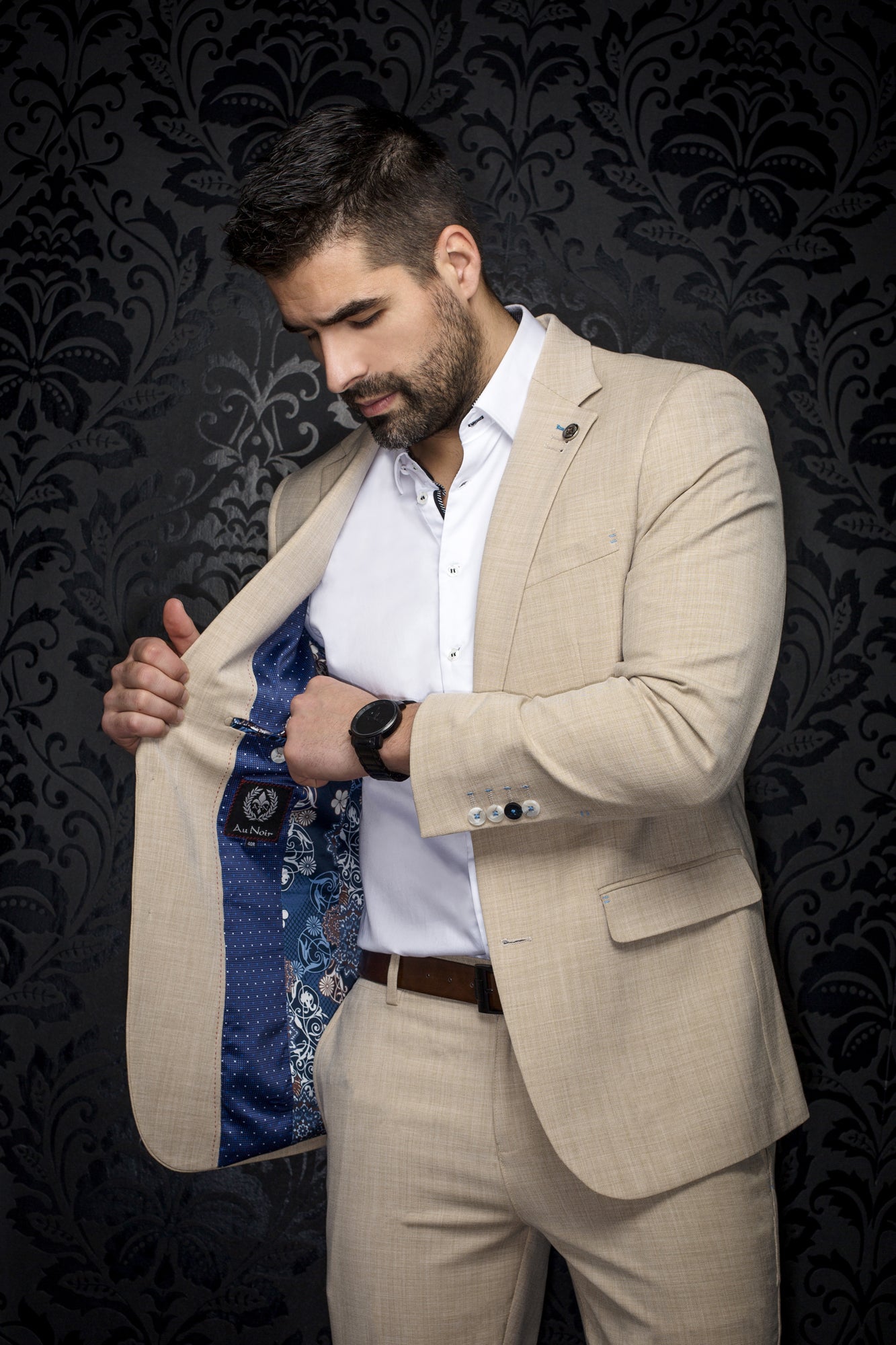 Veston pour homme par Au Noir | LANCASTER Beige | Boutique Vvög, inventaire complet de la marque Au Noir