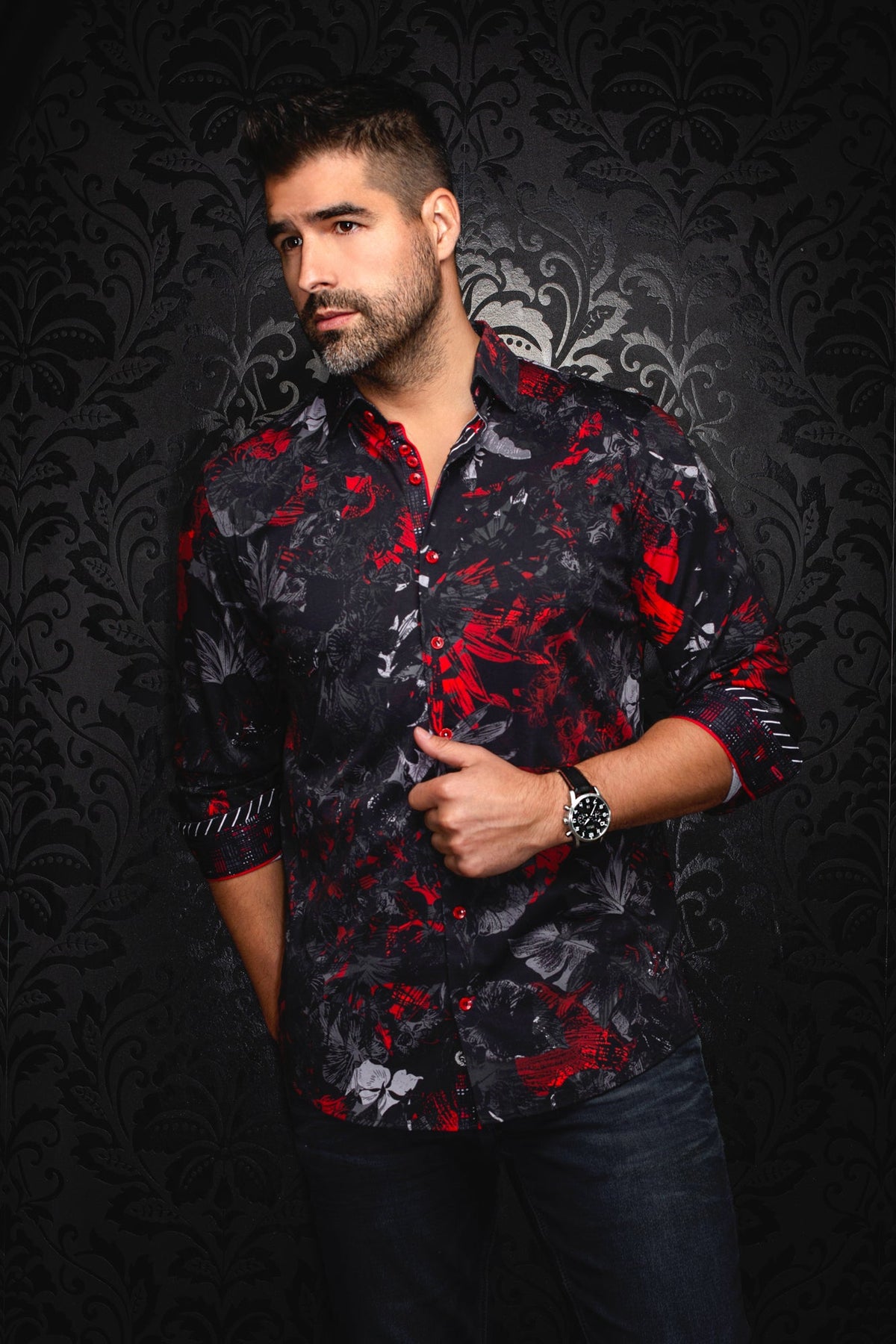 Chemise manches longues en Knit pour homme par Au Noir | LANNISTER Noir | Boutique Vvög, inventaire complet de la marque Au Noir
