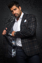 Blazer for men by Au Noir | LEONARDO Rust Black/Black Rust | Boutique Vvög, complete inventory of the Au Noir brand