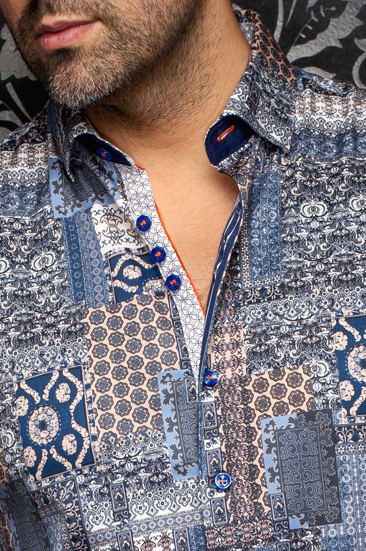 Chemise manches longues en coton extensible pour homme par Au Noir | LISBON Crème | Boutique Vvög, inventaire complet de la marque Au Noir