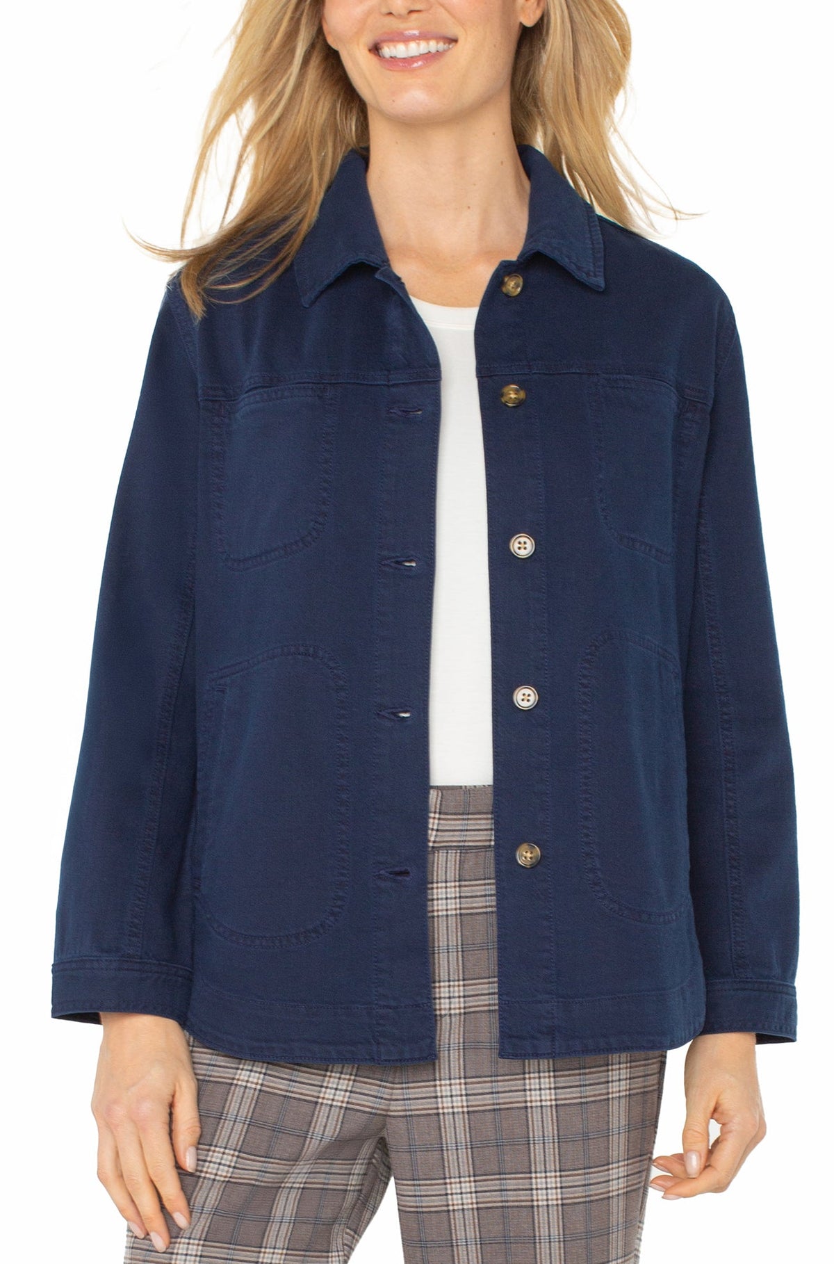Blouse pour femme par Liverpool | LM1A53QTA Crépuscule bleu marine | Boutique Vvög, vêtements mode pour homme et femme
