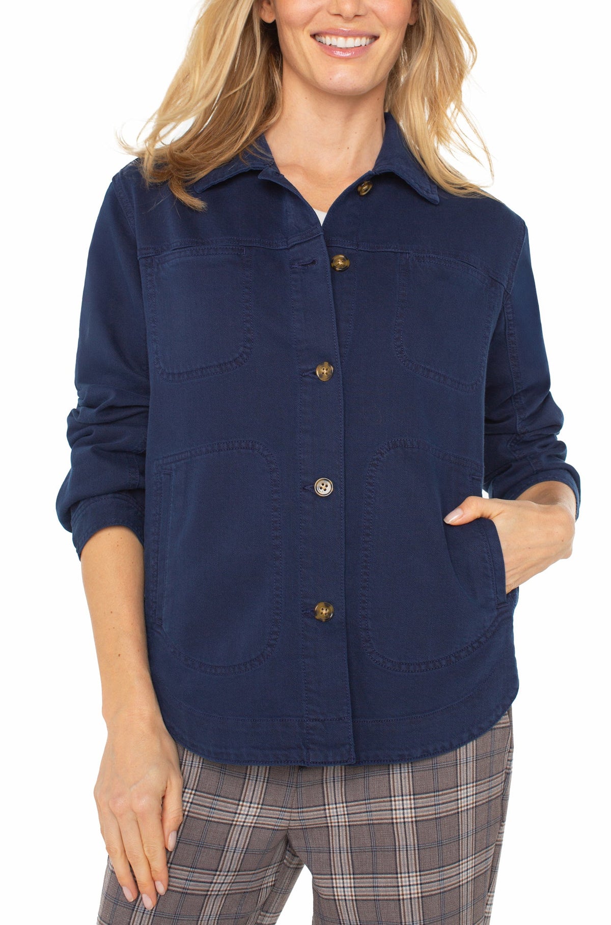 Blouse pour femme par Liverpool | LM1A53QTA Crépuscule bleu marine | Boutique Vvög, vêtements mode pour homme et femme