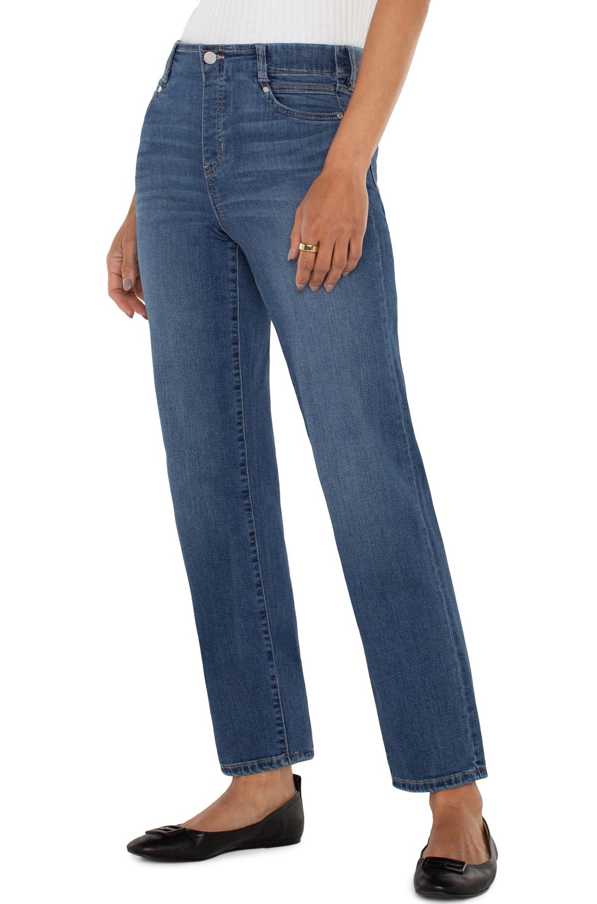 Jeans pour femme par Liverpool | LM2401A4 Sauge | Boutique Vvög, vêtements mode pour homme et femme
