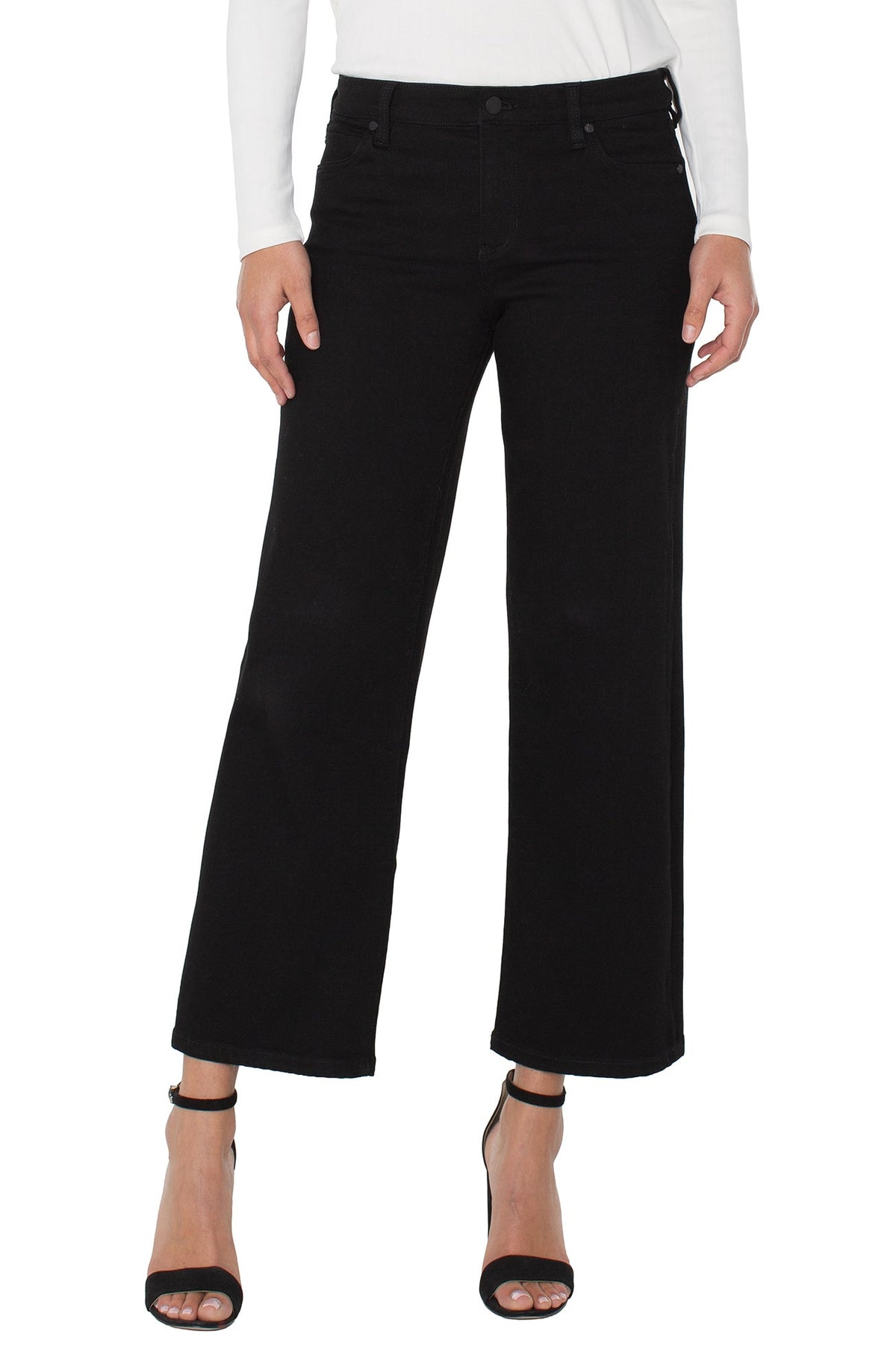 Pantalon pour femme par Liverpool | LM4383EX Rinçage noir | Boutique Vvög, vêtements mode pour homme et femme