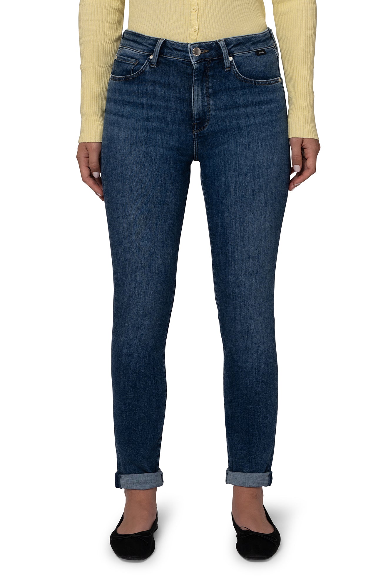 Jeans Kathleen pour femme par Mavi Jeans | M101114 A1382 Foncé Brossé Effet Plume | Boutique Vvög, vêtements mode pour homme et femme