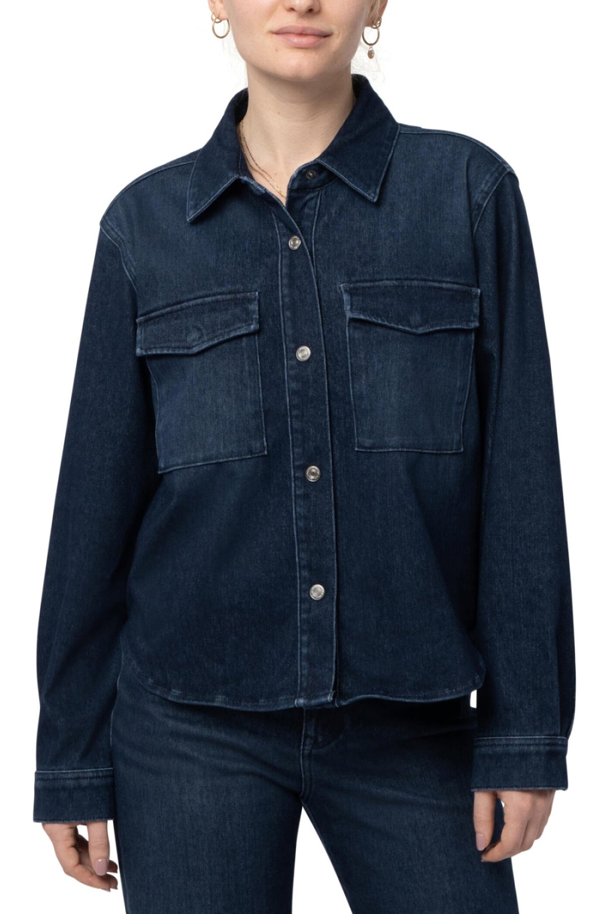 Blouse denim pour femme par Mavi Jeans | Tia Bleu Foncé | Boutique Vvög, vêtements mode pour homme et femme
