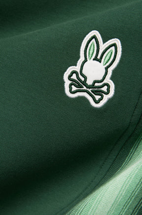 Men's dark green sweatpants, detail view by Psycho Bunny