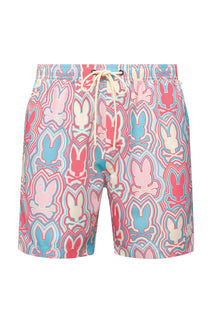 Maillot short pour homme par Psycho Bunny | MB1000003 Blanc Gris | Boutique Vvög, vêtements mode pour homme et femme