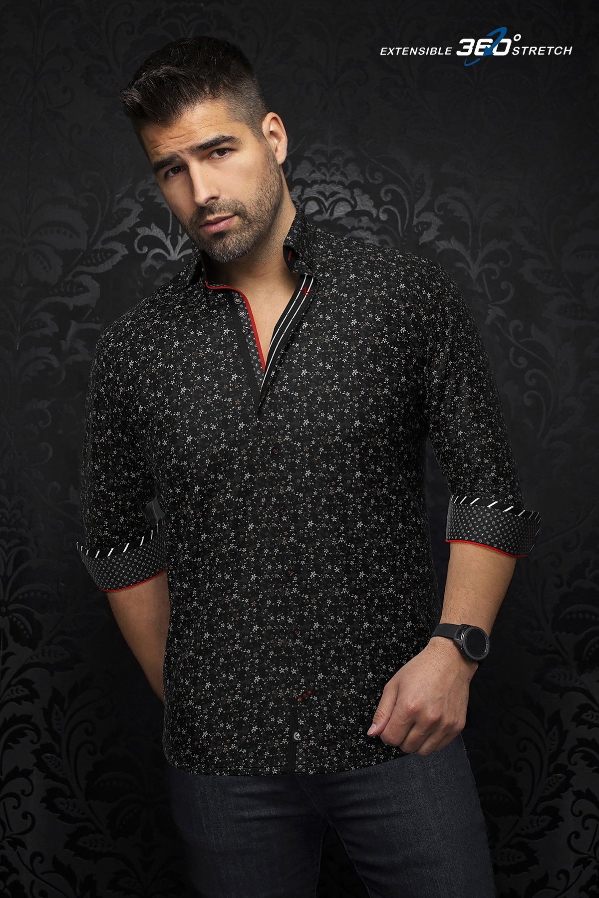 Chemise manches longues en Knit pour homme par Au Noir | MCBRYDE Noir Or | Boutique Vvög, inventaire complet de la marque Au Noir