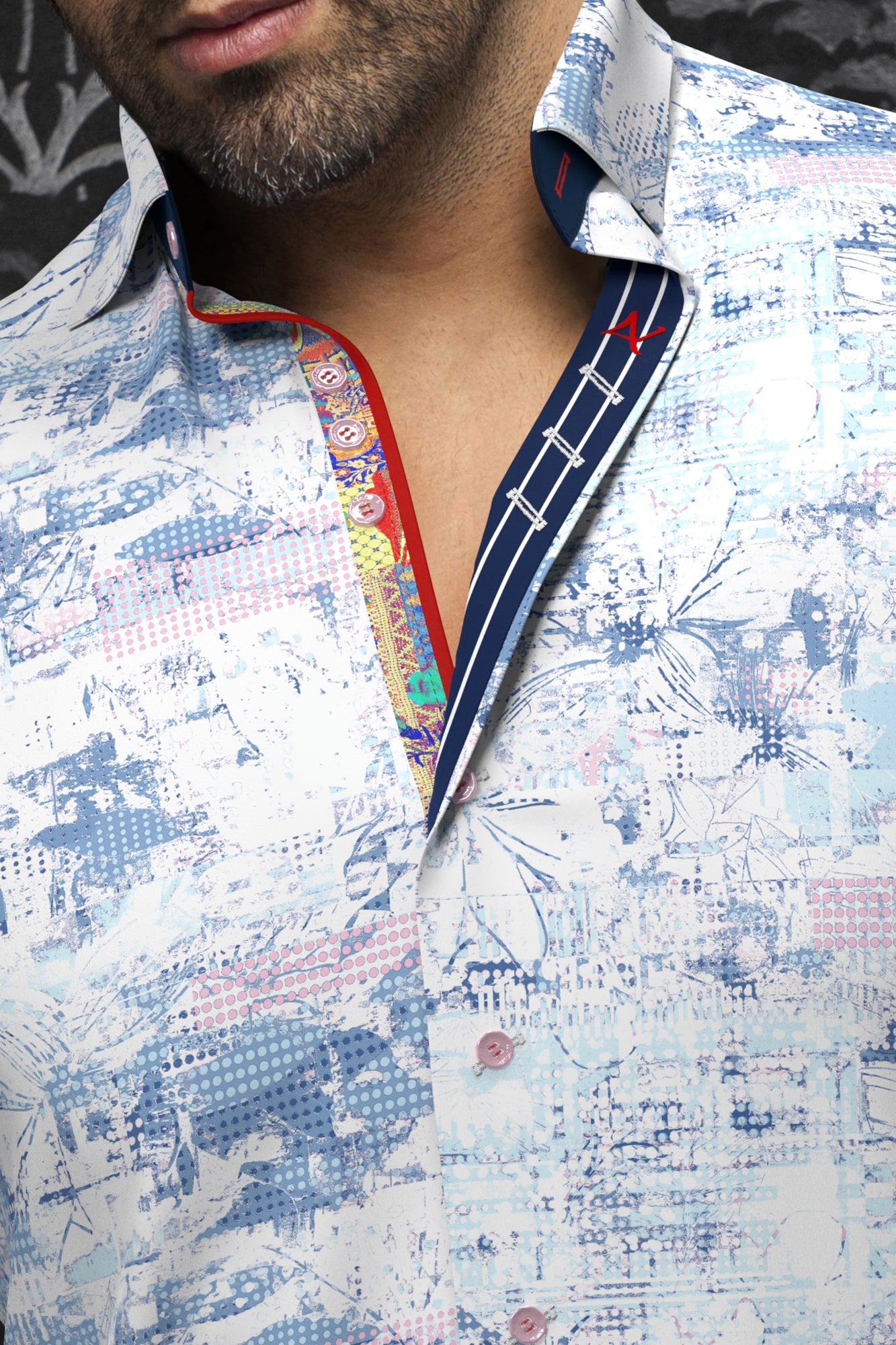 Chemise manches courtes pour homme par Au Noir | MELILLA(SS) Rose Multi | Boutique Vvög, inventaire complet de la marque Au Noir