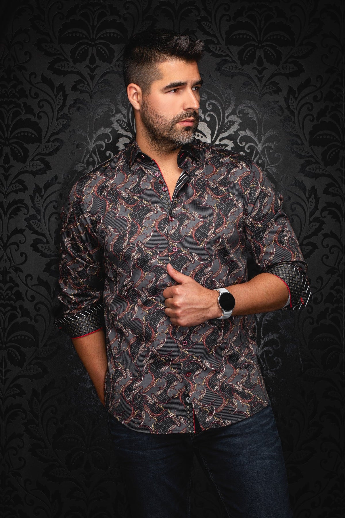 Chemise manches longues pour homme par Au Noir | MIRAGE Noir | Boutique Vvög, inventaire complet de la marque Au Noir