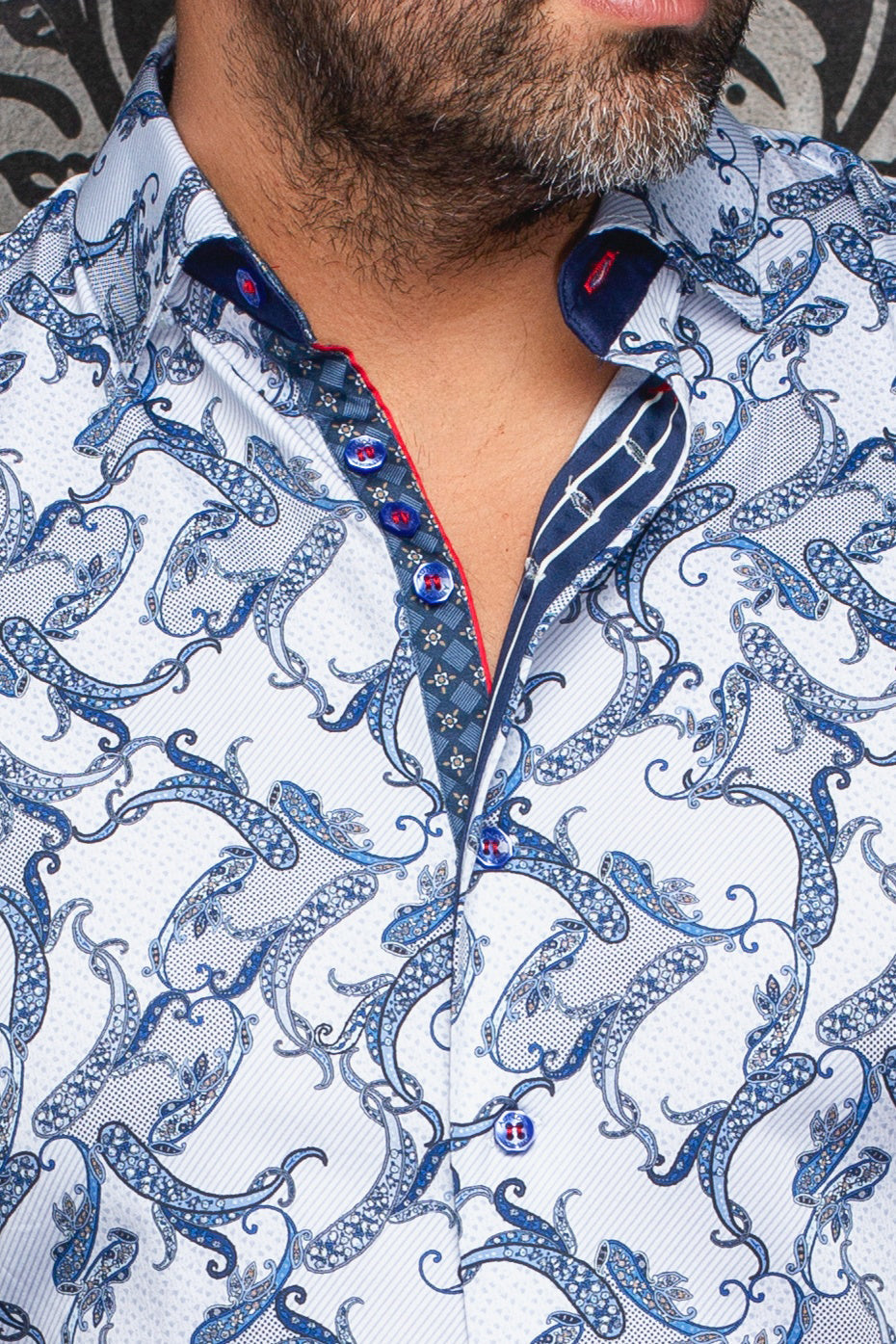 Chemise manches longues pour homme par Au Noir | MIRAGE Bleu | Boutique Vvög, inventaire complet de la marque Au Noir