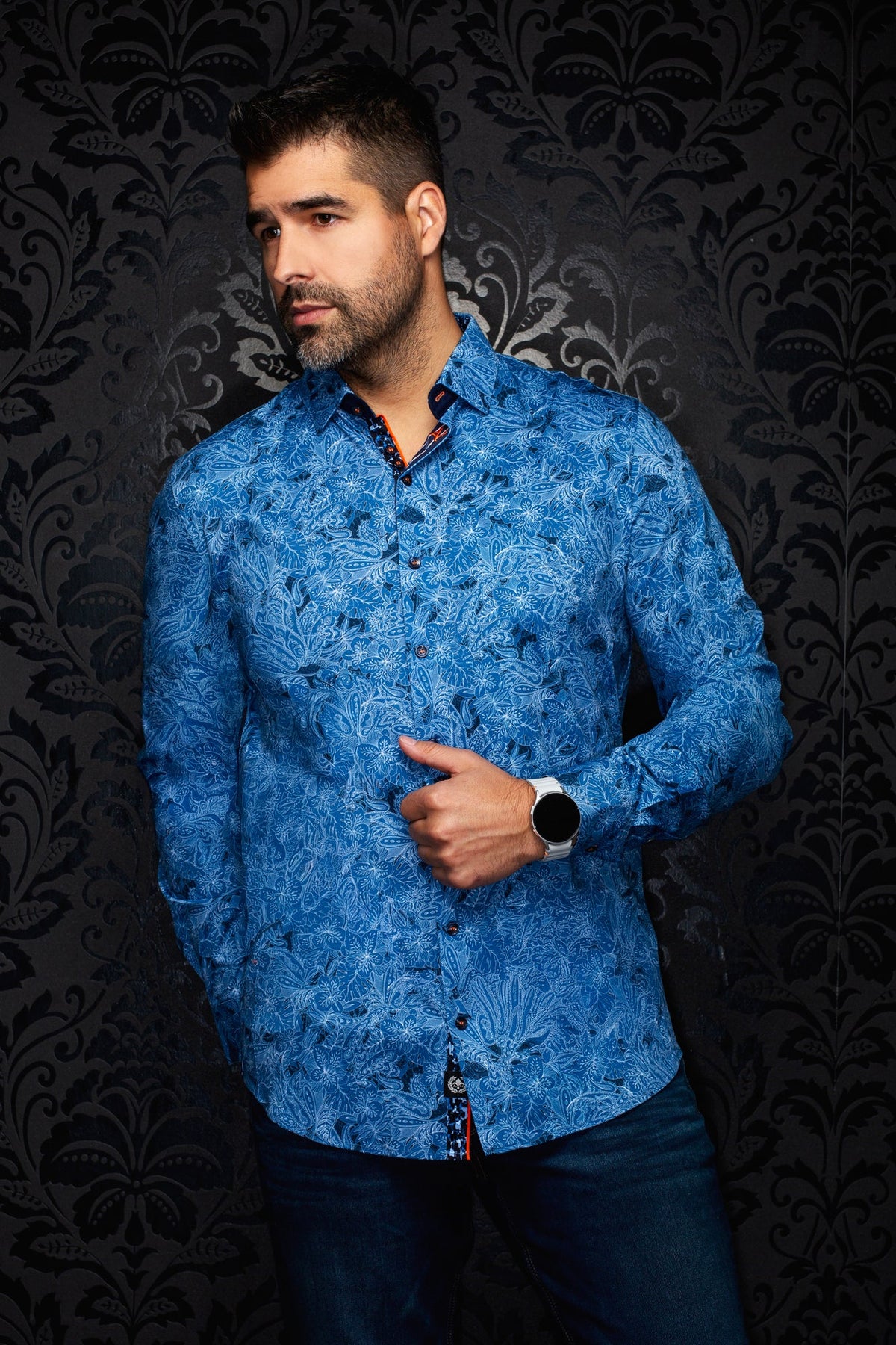 Chemise manches longues en Knit extensible pour homme par Au Noir | MIRA Denim | Boutique Vvög, inventaire complet de la marque Au Noir