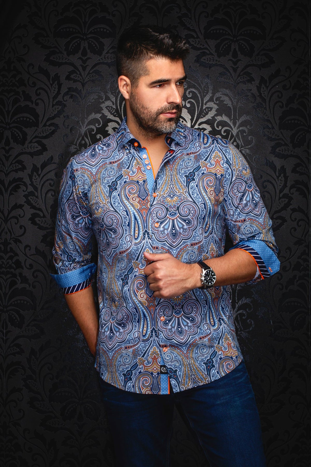 Chemise manches longues en Knit pour homme par Au Noir | MISTWOOD Bleu Clair | Boutique Vvög, inventaire complet de la marque Au Noir