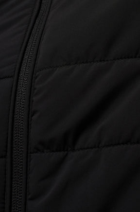 Coupe-vent mi-saison noir avec tissu matelassé et fermeture éclair pour homme par Psycho Bunny, en gros plan