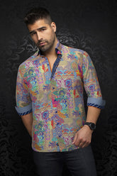 Long sleeve shirt for men by Au Noir | MOGADOR Multi | Boutique Vvög, complete inventory of the Au Noir brand
