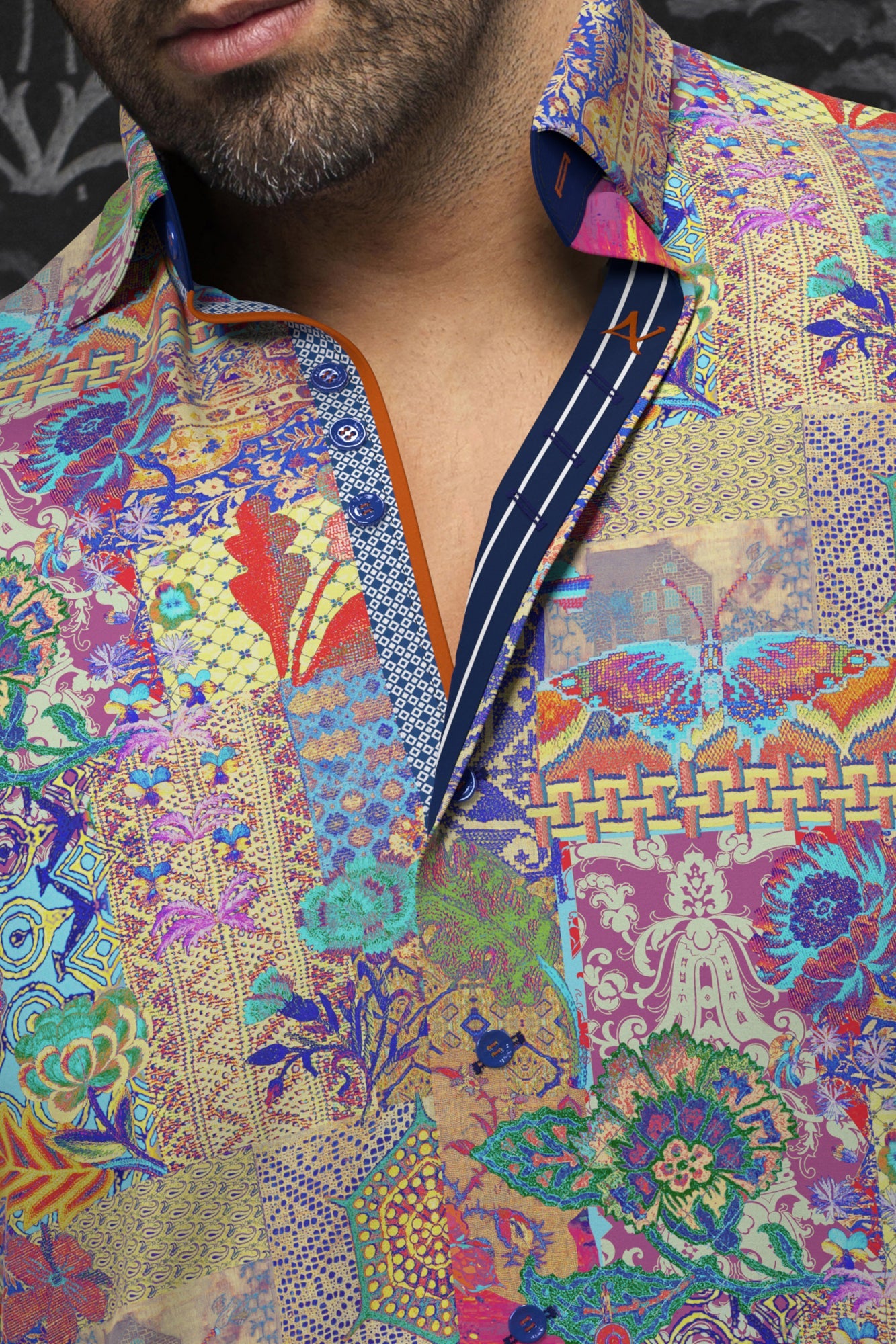 Long sleeve shirt for men by Au Noir | MOGADOR Multi | Boutique Vvög, complete inventory of the Au Noir brand