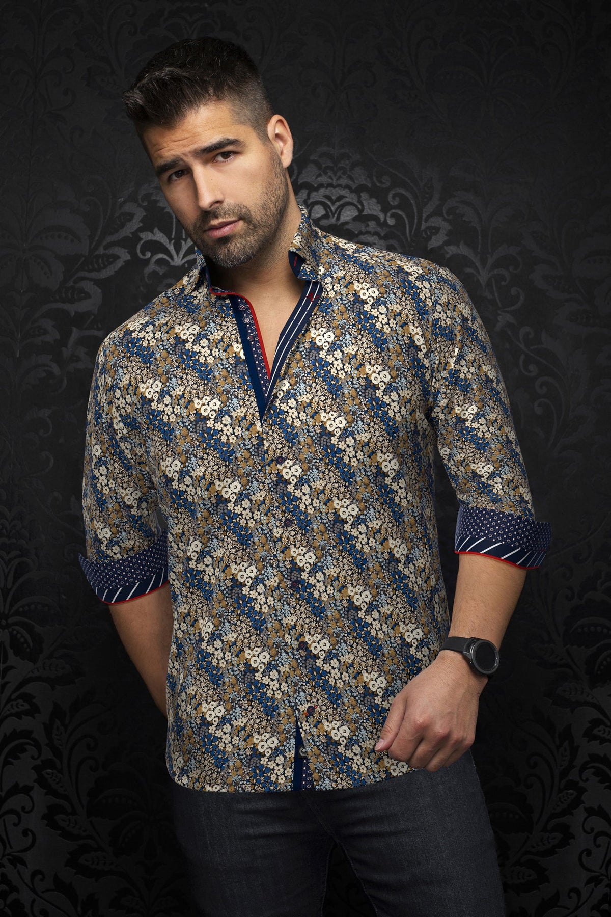 Chemise manches longues pour homme par Au Noir | MORRIS Tabac | Boutique Vvög, inventaire complet de la marque Au Noir