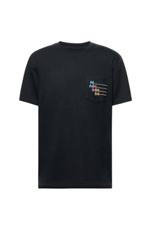 T-shirt à poche brodée pour homme par Psycho Bunny | MT0200020 Noir | Boutique Vvög, vêtements mode pour homme et femme