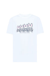 T-shirt à motif lapin dégradé pour homme par Psycho Bunny | MT0200029 Blanc | Boutique Vvög, vêtements mode pour homme et femme