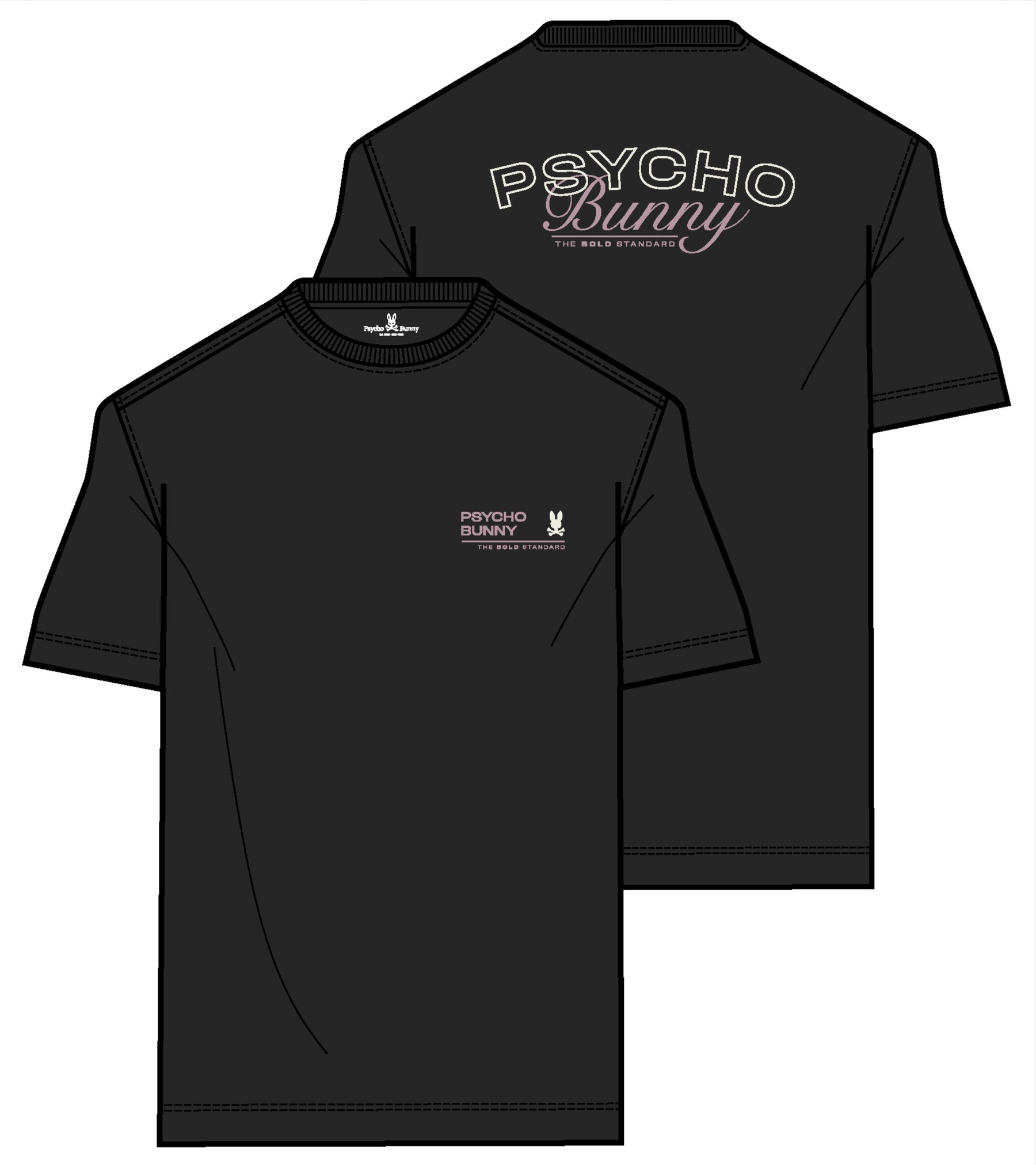 T-Shirt pour homme par Psycho Bunny | MT0200064 Noir | Boutique Vvög, vêtements mode pour homme et femme