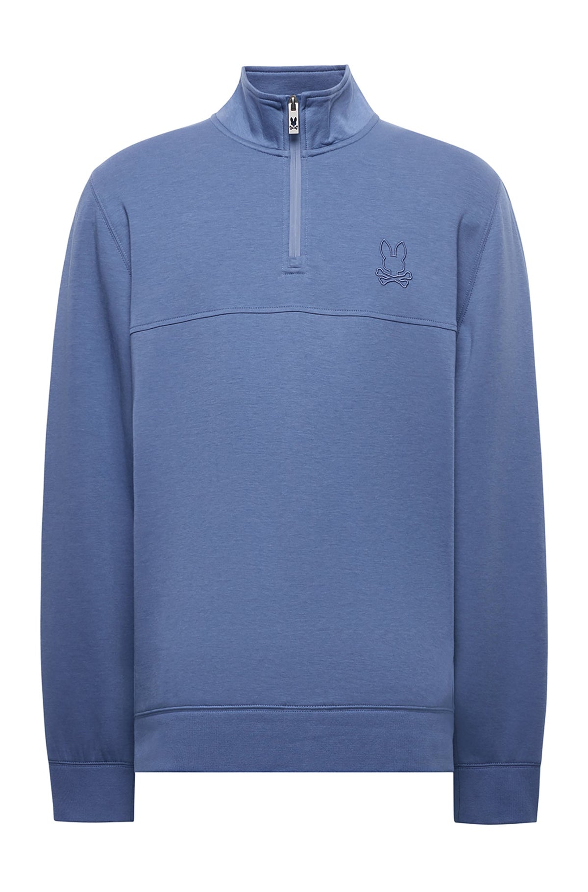 Chandail avec zip 3/4 pour homme par Psycho Bunny | MT0500109 Gris Bleu | Boutique Vvög, vêtements mode pour homme et femme