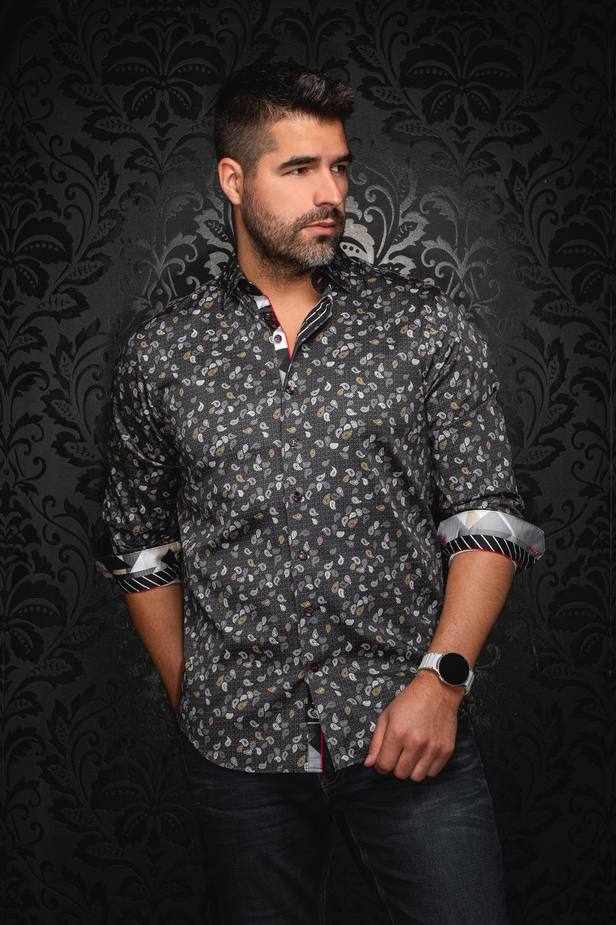 Chemise manches longues pour homme par Au Noir | MUMBAI Noir | Boutique Vvög, inventaire complet de la marque Au Noir