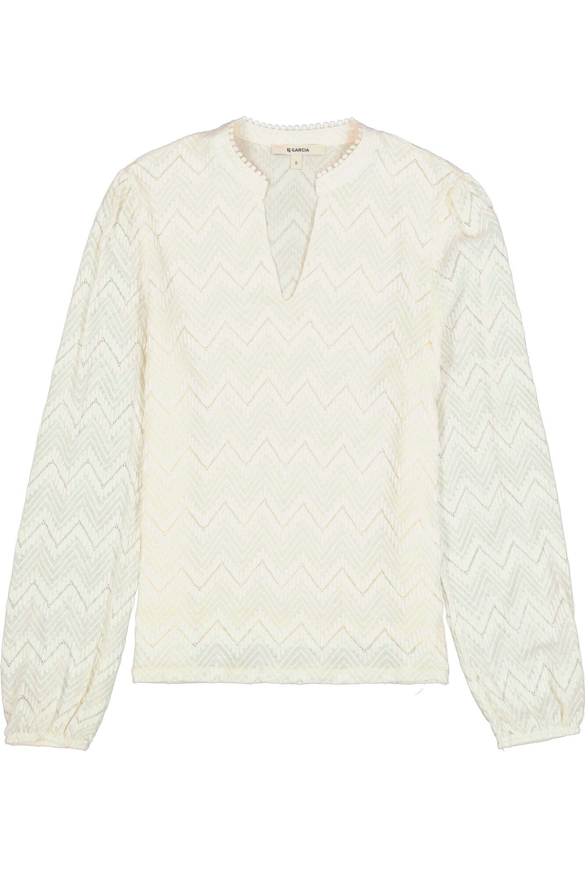 Chandail manches longues pour femme par Garcia | N260234 Écru | Boutique Vvög, vêtements mode pour homme et femme