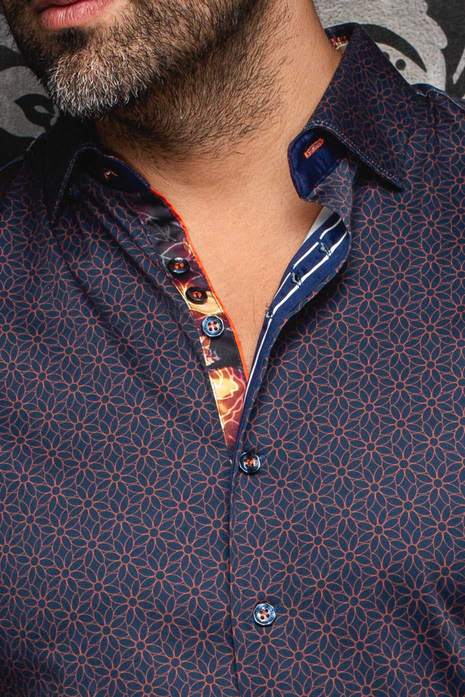 Chemise manches longues en Knit pour homme par Au Noir | NELUMBO Marine Rouille | Boutique Vvög, inventaire complet de la marque Au Noir