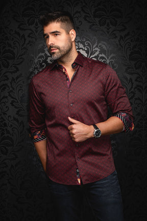 Chemise manches longues en Knit pour homme par Au Noir | NELUMBO Rouge | Boutique Vvög, inventaire complet de la marque Au Noir