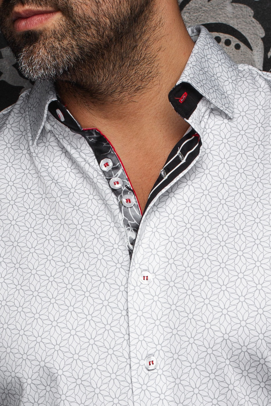 Chemise manches longues en Knit pour homme par Au Noir | NELUMBO Blanc | Boutique Vvög, inventaire complet de la marque Au Noir