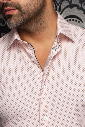 Chemise en nylon pour homme par Au Noir | NICK(SS) GEO Orange | Boutique Vvög, vêtements mode pour homme et femme