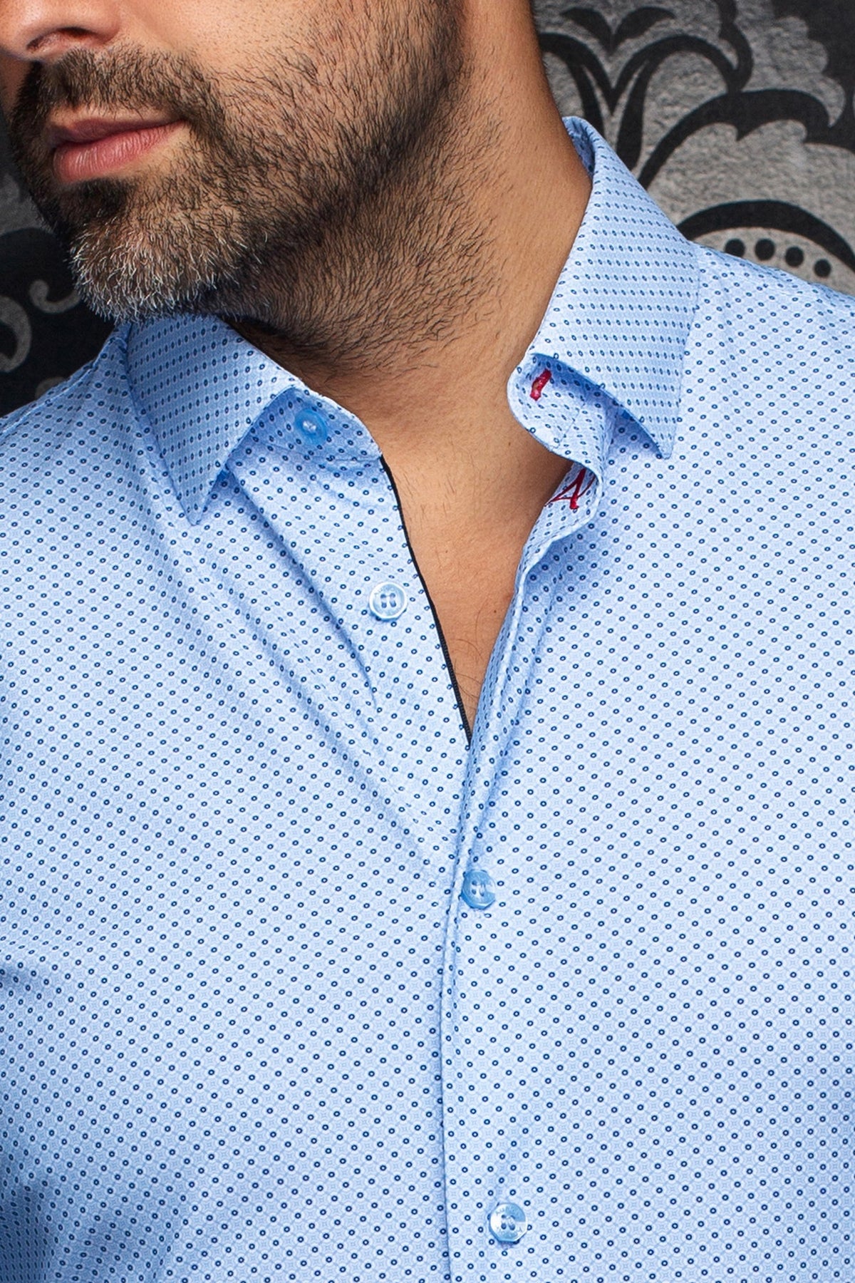 Chemise en nylon pour homme par Au Noir | NICOLAS GEO Bleu | Boutique Vvög, inventaire complet de la marque Au Noir