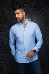 Chemise en nylon pour homme par Au Noir | NICOLAS GEO Bleu | Boutique Vvög, inventaire complet de la marque Au Noir