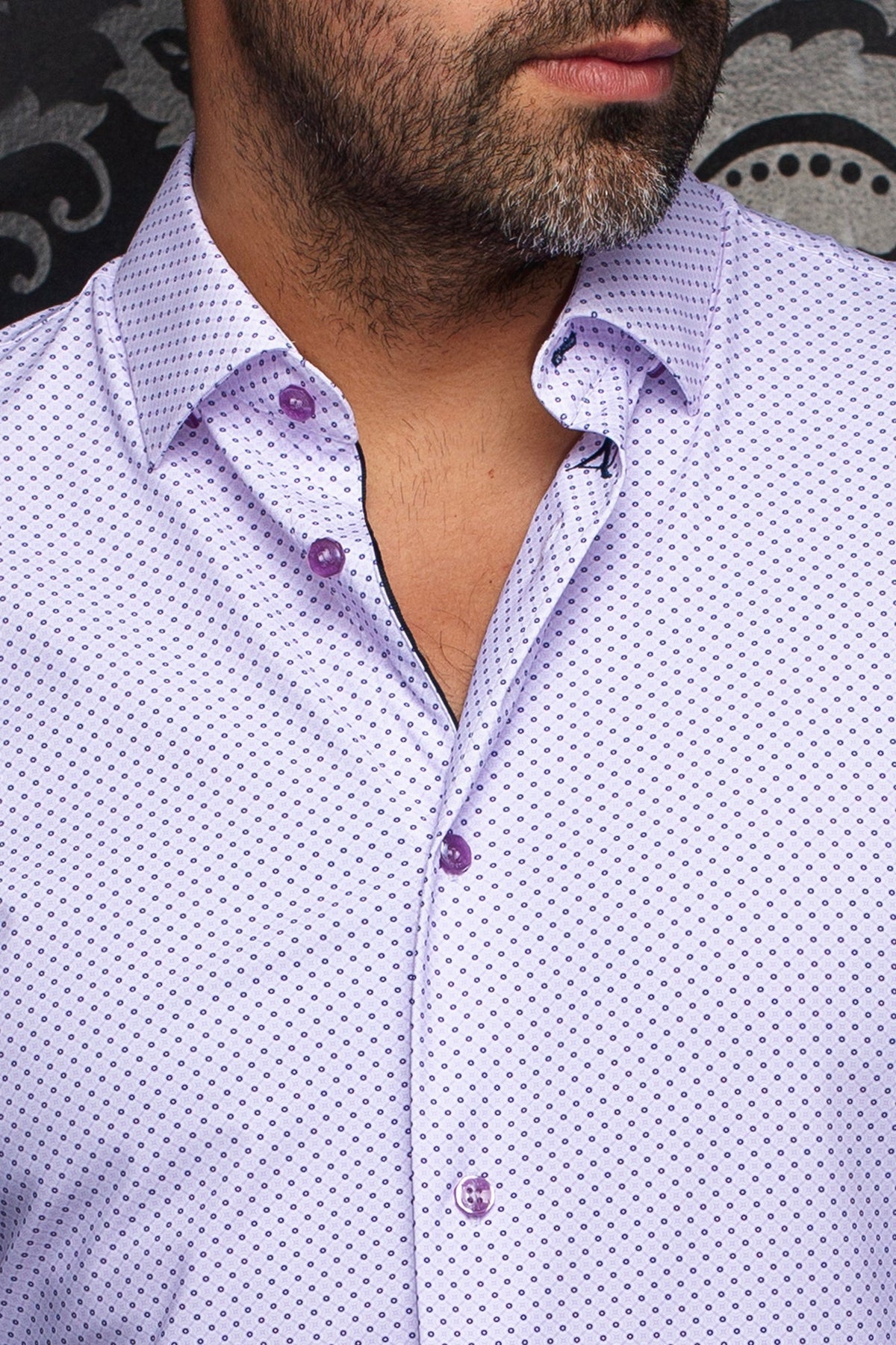 Chemise en nylon pour homme par Au Noir | NICOLAS GEO Lavande | Boutique Vvög, inventaire complet de la marque Au Noir