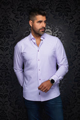 Chemise en nylon pour homme par Au Noir | NICOLAS GEO Lavande | Boutique Vvög, inventaire complet de la marque Au Noir
