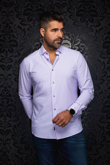 Chemise en nylon pour homme par Au Noir | NICOLAS GEO Lavande | Boutique Vvög, inventaire complet de la marque Au Noir