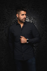 Chemise en nylon pour homme par Au Noir | NICOLAS STRP Noir | Boutique Vvög, inventaire complet de la marque Au Noir