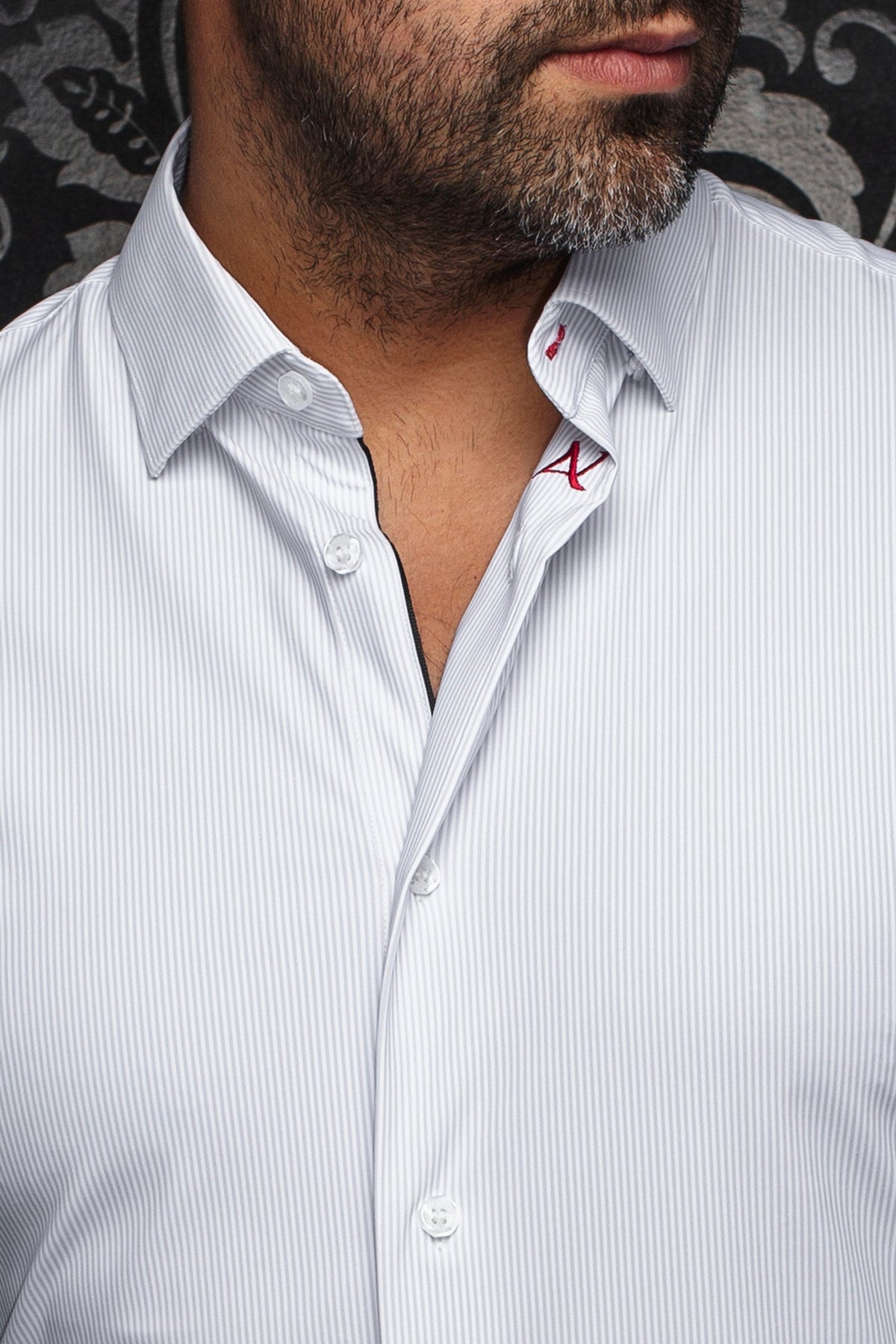 Chemise en nylon pour homme par Au Noir | NICOLAS STRP Blanc | Boutique Vvög, inventaire complet de la marque Au Noir