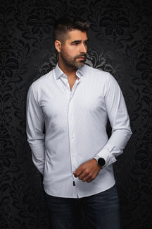 Chemise en nylon pour homme par Au Noir | NICOLAS STRP Blanc | Boutique Vvög, inventaire complet de la marque Au Noir