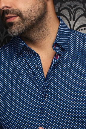 Chemise en nylon pour homme par Au Noir | NICOLAS CUBE Bleu Marine | Boutique Vvög, inventaire complet de la marque Au Noir