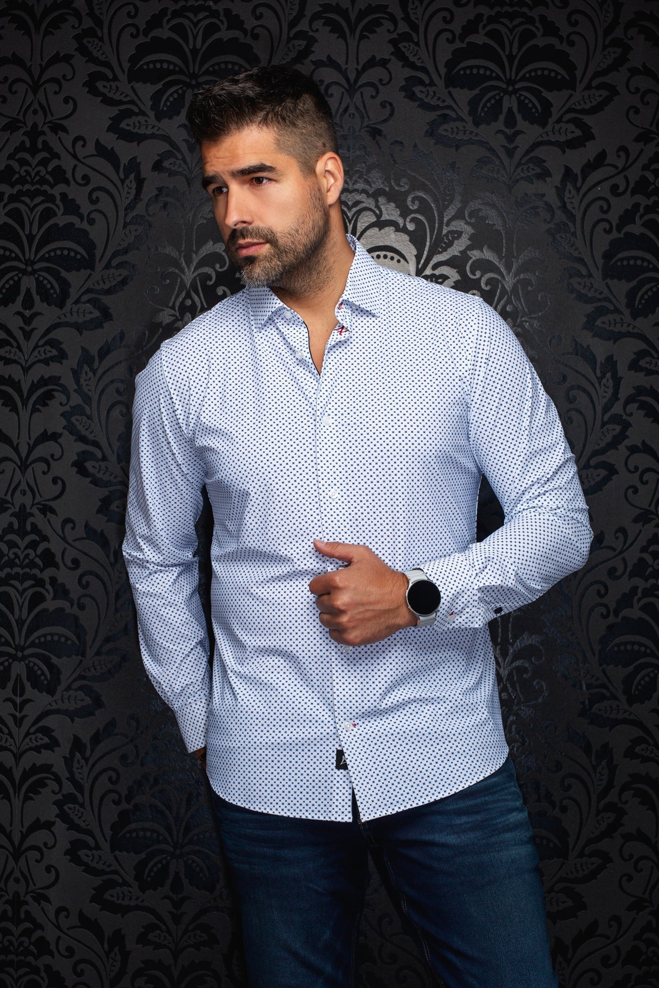 Chemise en nylon pour homme par Au Noir | NICOLAS CUBE Blanc | Boutique Vvög, inventaire complet de la marque Au Noir